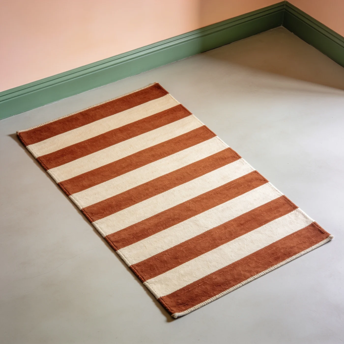 Interval stripe rug — Clay / cream
